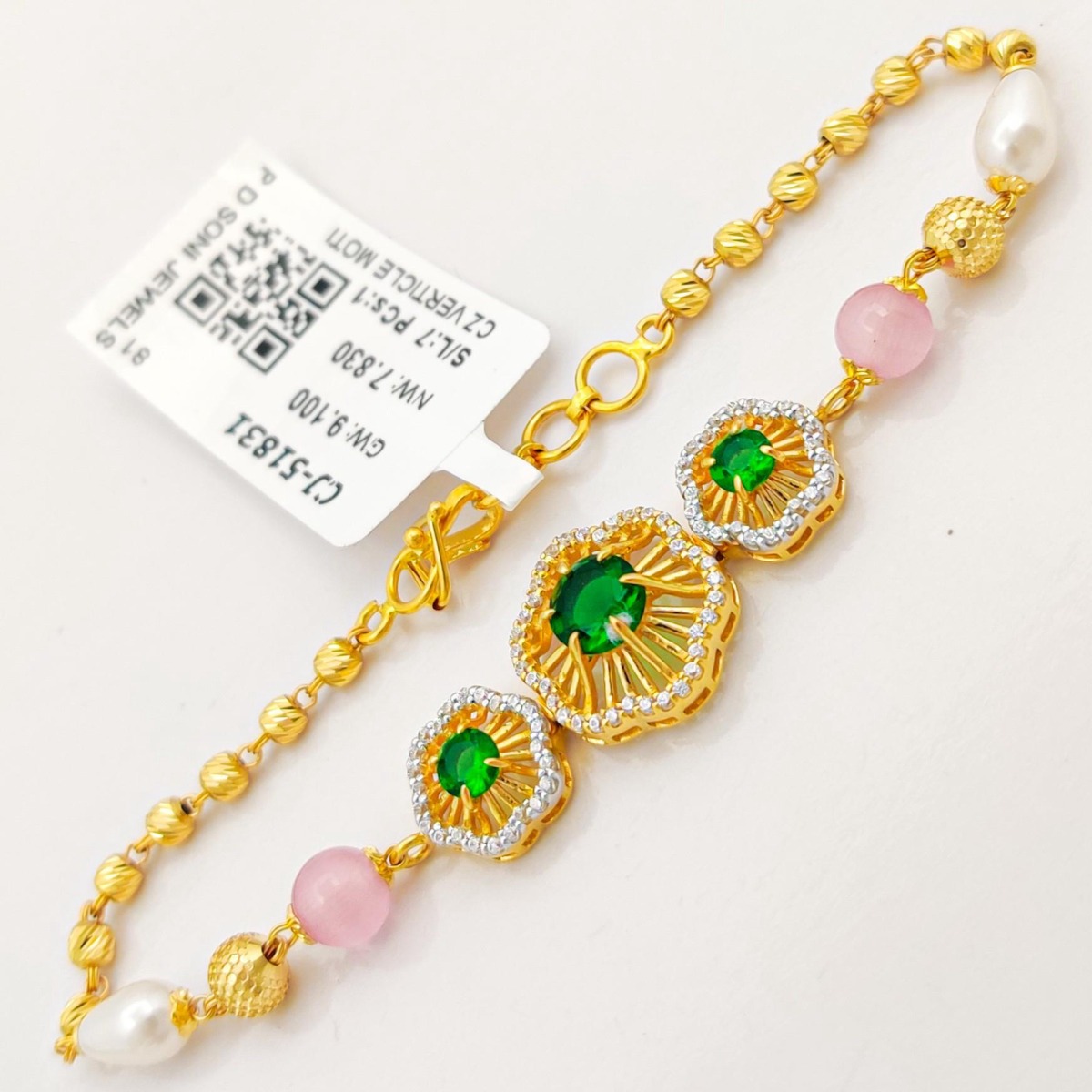 Gold CZ Ladies Bracelet