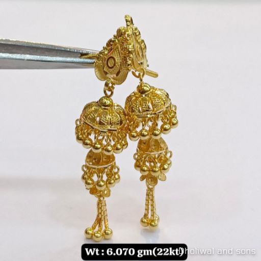 Gold Sui Dhaga Earrings